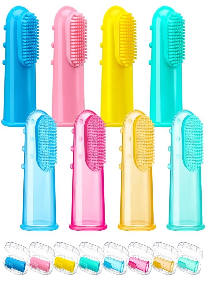 زوبيل مجموعة زوبيل المكونة من 8 فرش أسنان للأطفال الرضع والصغار، مناسبة لتدريب التسنين وحديثي الولادة، مع 8 علب من السيليكون الناعم لتنظيف الأسنان وتدليكها، هدية مثالية للأطفال من عمر 0-6 أشهر و6-12 شهرًا - Image 1